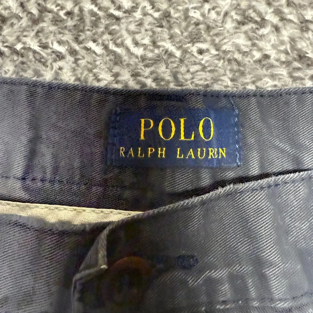 Polo Ralph Lauren Mens Chino Shorts Size 40 Faded Black‎ Flat Front Cotton